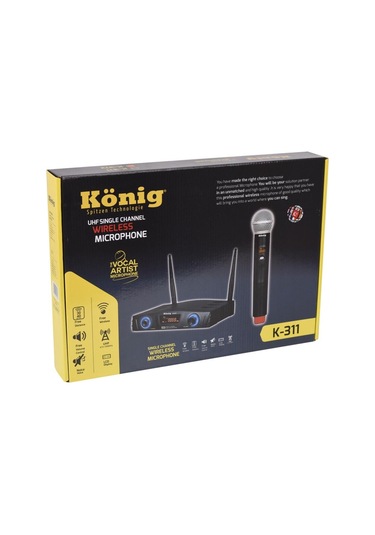 König K-312 Çift El Kablosuz Telsiz Mikrofon 16 Digital Kanal Uhf
