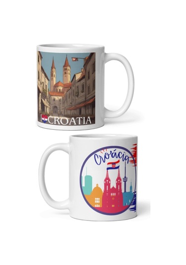 Hırvatistan Kupa Bardak 2 Adet Seyahat Hatıra Croatia Mug