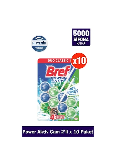 Bref Power Aktiv Katı Klozet Bloğu Çam 10 x 2'li