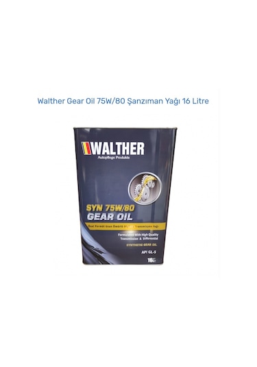 Walther Wl-2501-16 Gear Oil 75W-80 Şanzıman Yağı 16 L