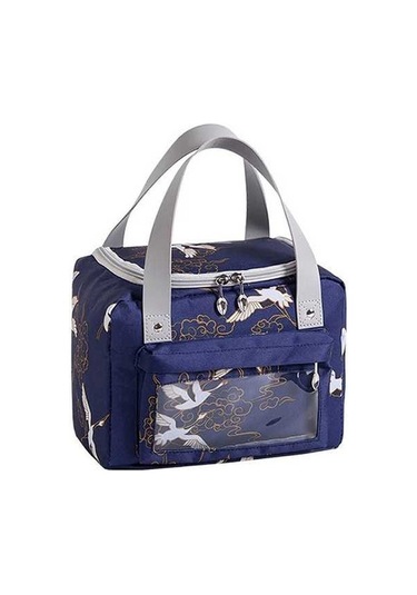 Dancemonkey Cbtx Yalıtımlı Öğle Yemeği Çantası Polyester Açık Hava Piknik Kamp Yiyecek Saklama Çantası - Lacivert + Vinç Lacivert