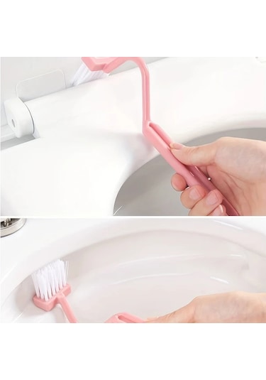 Chenkestoreone Yeşil V Şeklinde Klozet Fırçası Ölü Nokta Bırakmaz Duvara Asılır Banyo Aleti Yeşil