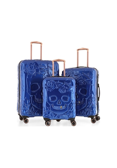 Ççs 5217 Kuru Kafa Polikarbon 3 Lü Valiz Seti-mavi Mavi