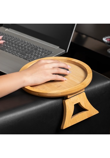 Porsima Pbt-414 Bambu Koltuk Matı Ahşap Kanepe Koltuk Kenarı Sehpa Yan Sehpa Koltuk Katlanabilir Koltuk Kenarı Tepsisi Bambu