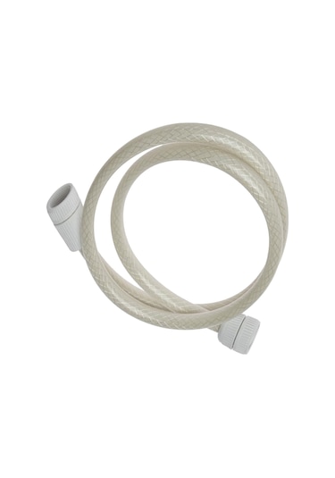 Elektrikli Şofben Duş Hortumu Pvc 2 Metre Örgülü Beyaz Beyaz