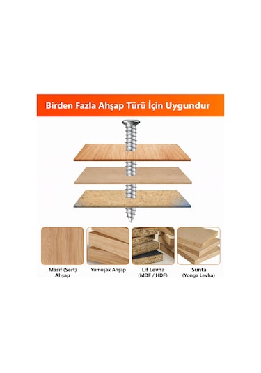 Ağaç Ve Sunta Vidası Seti 450 Adet 9 Boy Dayanıklı Çelik Vida Seti 1