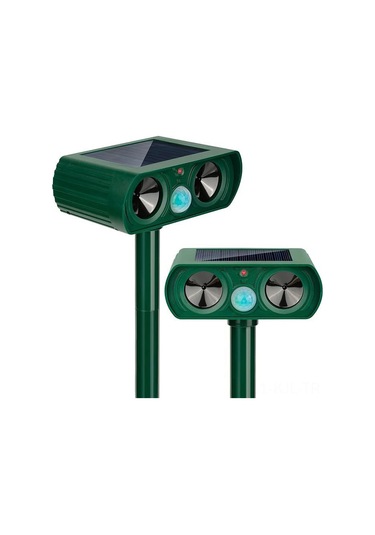 Gajeena Güneş Enerjili Ultrasonik Hayvan Kovucu, Yeşil Renk, 8m Etki Mesafesi, 110 Algılama Açı, Ipx4 Su Geçirmez, Sıçan-kedi-köpek-yılan Kovucu