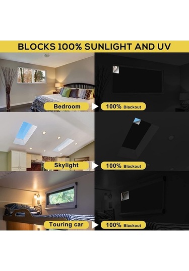 Tongxida 100% Opak Tam Gölge Perde, 100x145 Cm, Vankro İle Taşınabilir, Güneş Bloke Eden, Makine Yıkama Uygun, Kesilebilir Sey