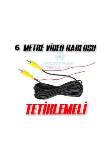 6 Metre Araç Kamerası Video Kablosu Tetiklemeli Rca Soket