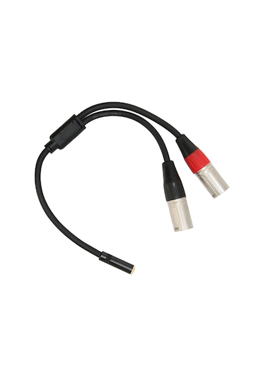 Youtek 3.5mm Dişi.stereo'dan Çift Xlr Erkek.3pin'e Dönüştürücü Kablo - Ses Kalitesi Ve Dayanıklılık - 0.3m Uzunluk