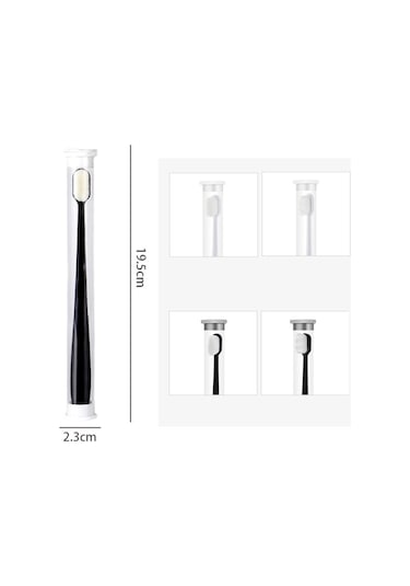 Sones 10 Adet Nano İpek Yumuşak Kıl Bağımsız Paketleme Taşınabilir Çift Diş Fırçası, Özellikler: Beyaz Dalga