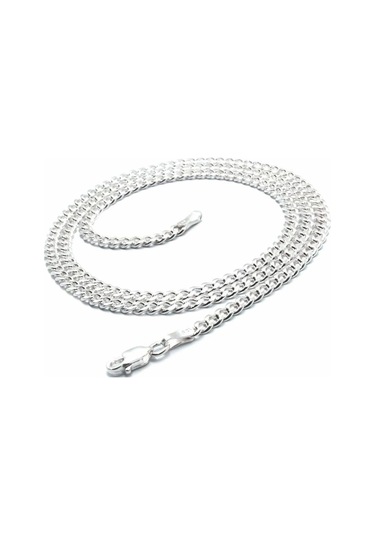 925 Ayar Gümüş Unisex Gurmet Zincir Kolye 4 Mm Genişlik