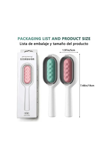 Pribor Kedi Köpek Masajlı Silikon Tüy Temizleme Toplama Fırçası, Islak Mendil Aparatlı