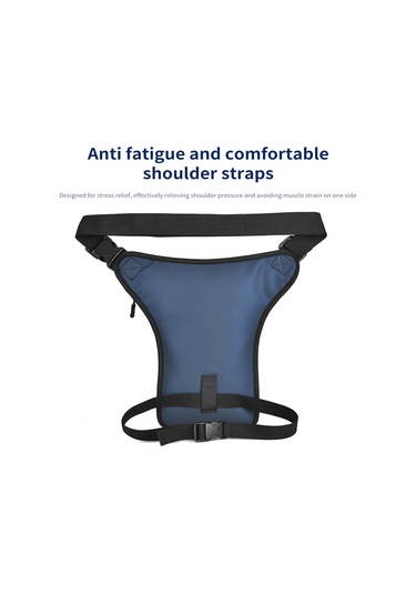 Singree Motosiklet Bacak Çantası - Mavi Pu Deri, 31x18x2cm Boyutlarında