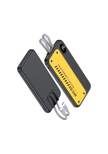 10000 Mah Hızlı Şarj Özellikli Aynı Anda 4 Cihazı Şarj Edebilen Powerbank Siyah