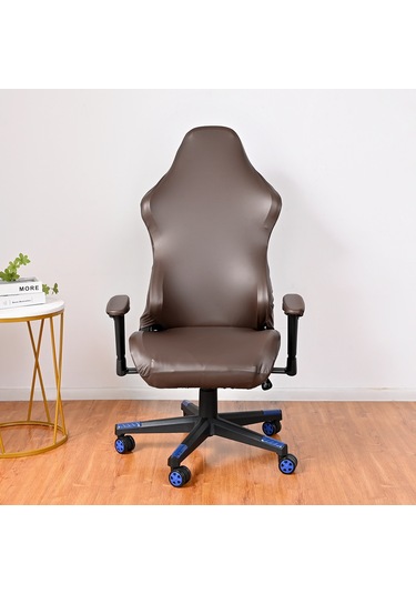 Gajeena Kedi Tırmalamaya Dayanıklı Su Geçirmez Pu Tek Renk Esnek Ofis Oyuncu Sandalye Kılıfı Koyu Kahve, L Boyutu 1 Adet DiğER