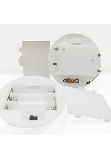 Fochsia 3 Aaa Beyaz Pil Yatağı Işıklı Taban Kapaklı Anahtarlı Yuvarlak Pil Kutusu Aksesuarı