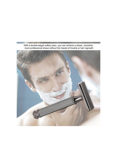 Ulzyvf Klasik Kenarlı Jiletli Tıraş Makinesi, Çift Ayarlanabilir Altın Bm