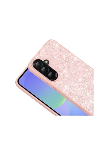 Samsung Galaxy Uyumlu A36 Kılıf Parlak Taşlı Tasarım Kamera Yükseltili Korumalı Kapak Pırlanta Gri