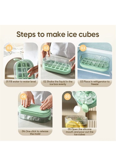 Konesam 18 Hücreli Silikon Buzluk Kalıbı, Basma Tasarımı İle Kolay Buz Çıkarımı, Kapaklı Hijyenik Mutfak Aleti, Pembe Çok Renkli