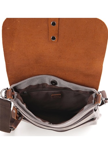 Ççs 31350 Kanvas Postacı Çantası-gri Gri