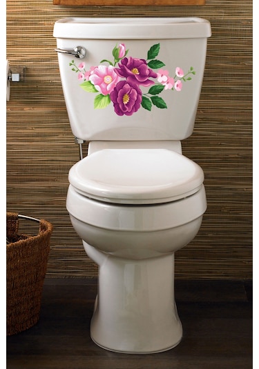 Mor Güller Güller Klozet Kapağı ve Banyo Sticker Seti