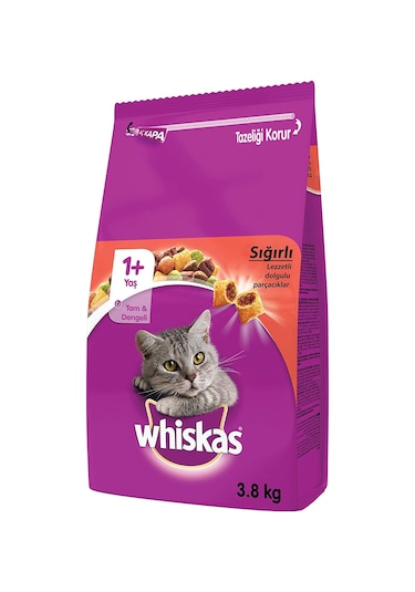 Whiskas Sığır Etli Yetişkin Kedi Kuru Maması 3800 G