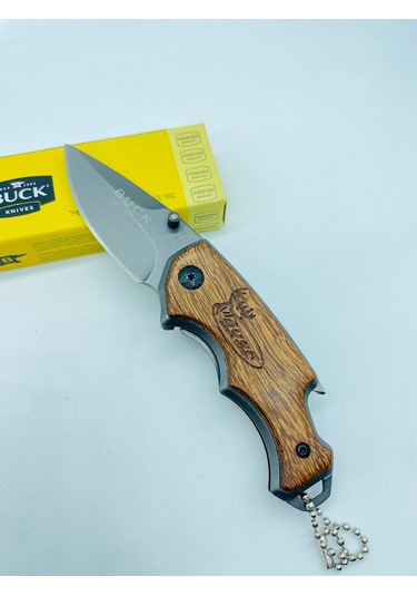 Buck Marka Ahşap Kasa Küçükboy Mini Kamp Çakı //x44-14cm Kahverengi
