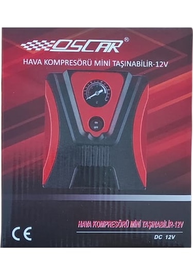 Oscar 12V Çakmaklık Girişli Oto Kompresör Hava Pompası