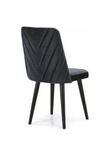 Bera V Desen Ağaç Ayak Serap Sandalye Siyah