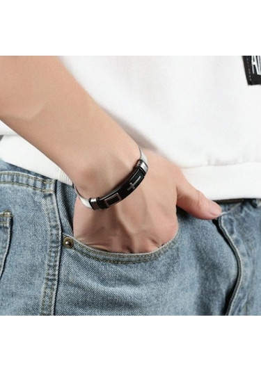 Samdoo Erkekler İçin Titanyum Çelik Bilezik - Gümüş Renkli, İnce Malzeme, Dayanıklı Ve Şık Tasarım Silver