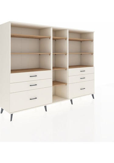 Hyperion Dolap 10 Raflı 6 Çekmeceli 220x44x163 Aytaşı-çam/aytaşı Aytaşı-çam/aytaşı