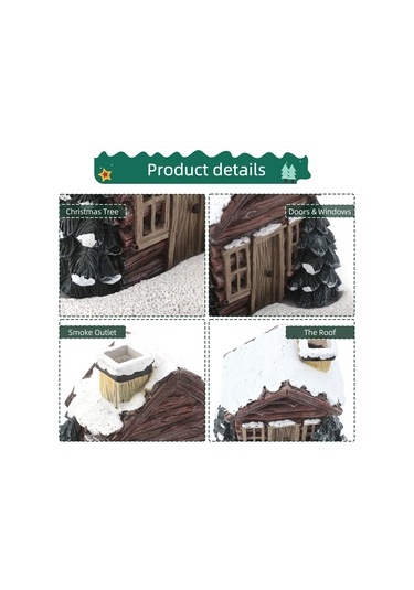 Kangvka Küçük Ahşap Ev Şeklinde Koku Konisi Yakıcı, Noel Dekoru, Ofis Ve Ev Dekorasyonu, Reçine Sanatı, Aromatik Koku Sağlama Çok Renkli