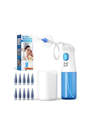 Moveevo Ev İçin Manuel Kulak Yıkama Aleti - Akışı Kontrol Ederek Yumuşakca Kulak Mumu Ve Atık Temizliği, Ev İçi Kulak Bakımı İçin Pratik Ve Hijyenik Beyaz