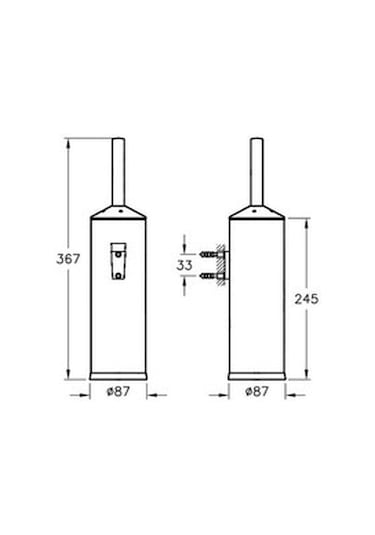 Vitra Arkitekta A44287 Tuvalet Fırçalığı Duvardan Parlak Paslan