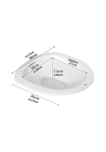 Suntek Tuvalet Oturağı İçin Oturma Banyosu, Çömelmeyi Beyaz