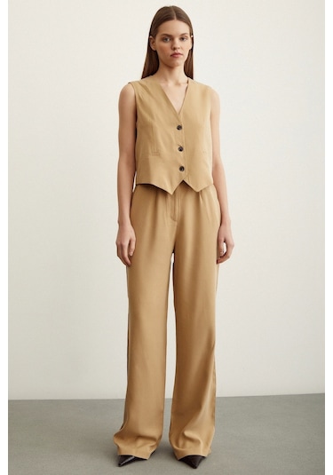 Never More Geniş Paça Pantolon Camel