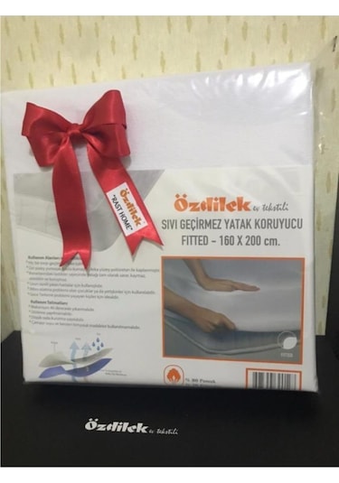 Özdilek Alez Fitted Sıvı Geçirmez Yatak Koruyucu 160x200 Cm Çift Kişilik --- -