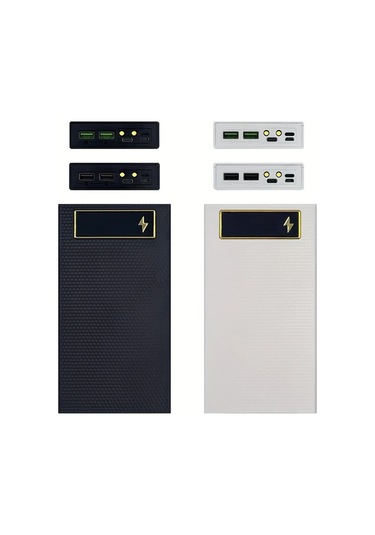 Honeybeeshop 6 Adet 18650 Pil İçin Hızlı Şarj Modu Hızlı Şarj Siyah Type-c Port Çift Çıkışlı Dıy Pil Depolama Kutusu