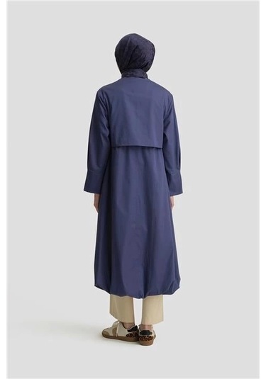 Armine Balon Etekli Pardesü 25y8205 Puslu Mor Mavi