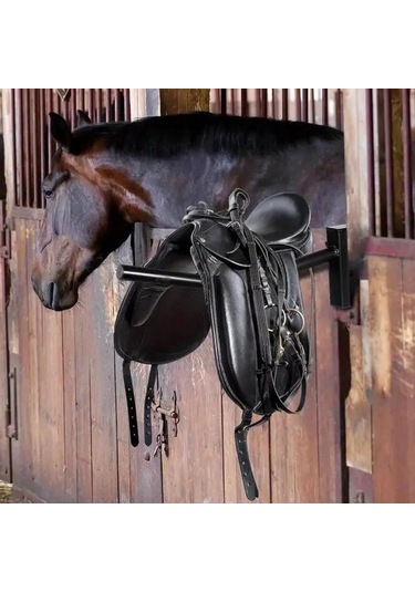 Homyl Taşınabilir Eyer Rafı Ahır Düzenleme Duvarlarına Veya Siyah