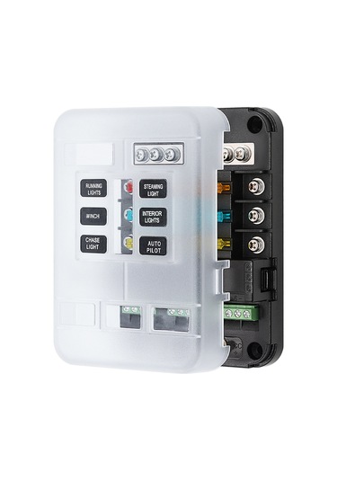 6 Yollu Sigorta Bloğu 6 Devre Sigorta Kutusu Tutucu Siyah