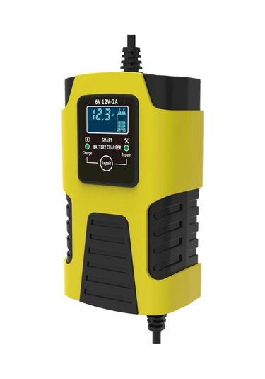 Pazly 6v 12v Akıllı Şarj Cihazı - 3 Aşamalı Hızlı Şarj, Lcd Ekran, Çoklu Koruma, Agm/gel/su Dolu Akü