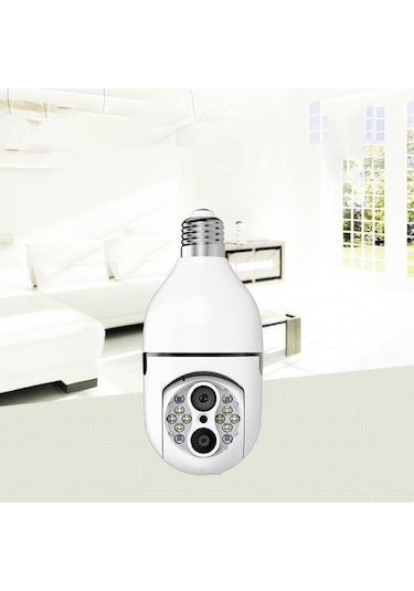 Gajeena E27 Ampul Kamera 1080p Hd İki Lensli Gece Görüşü, İki Yönlü Konuşma, Wifi Hareket Algılama, 110-240v İzleme Kamerası