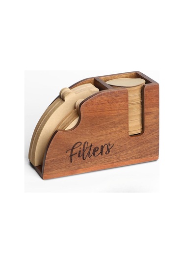 Suntek Ahşap Kahve Filtre Tutucu Modern Stand Kutusu Tezgah Kahverengi