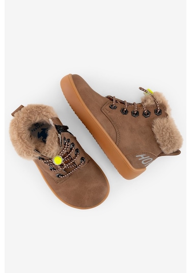 Hopfrög Furry Boots Kahverengi Meşe Barefoot Çocuk Botu Kahverengi