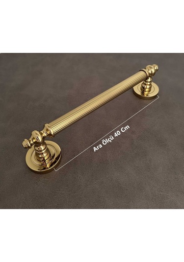 Osmanlı Rustik Titanyum Altın Zamak Çekme Kol Sürgülü Kapı Kolu 40 Cm 1 Adet