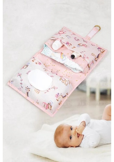 Baby Alt Bakım Çantası - Bebek Alt Bakım Çantası 26 22 18 Cm Pembe