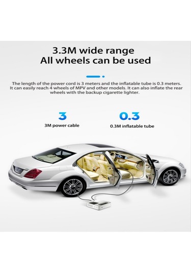 12v Araba Hava Kompresör & Hava Pompası Araba Taşınabilir Lastik Elektrikli Pompa, Stil: Mekanik Versiyon Beyaz