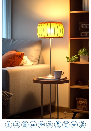 Rtl01123-5 Rother A60 Led Ampul 9w E27 810 Lümen 3000k Sarı Işık Enerji Tasarruflu Ampul 5 Adet